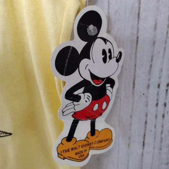 Vintage Yellow Mickey Mouse Life Guard Surfer Racerback Tank Top NEW - Picture 5 of 8